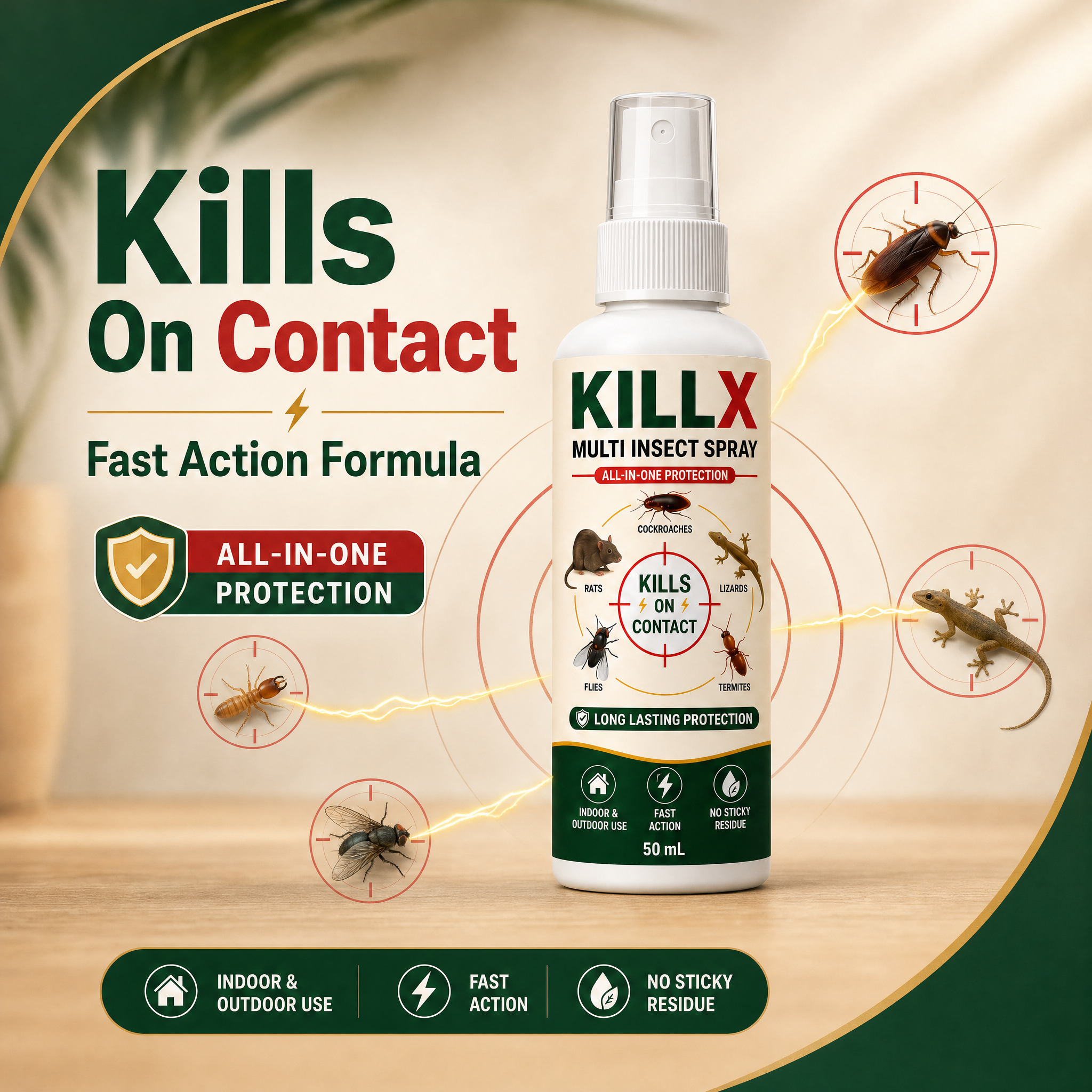 KILLX kills common pests on contact