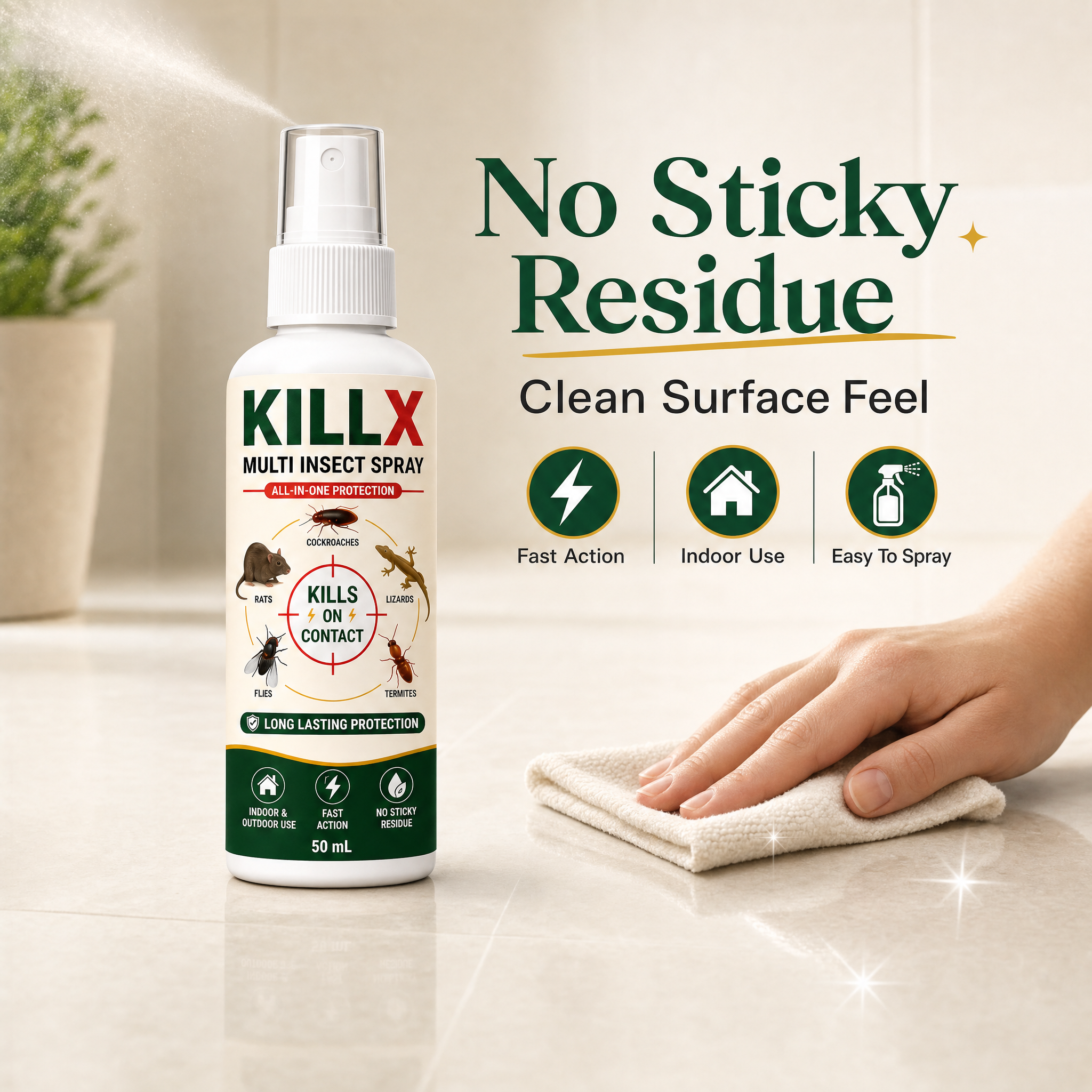 No sticky residue — clean surface feel